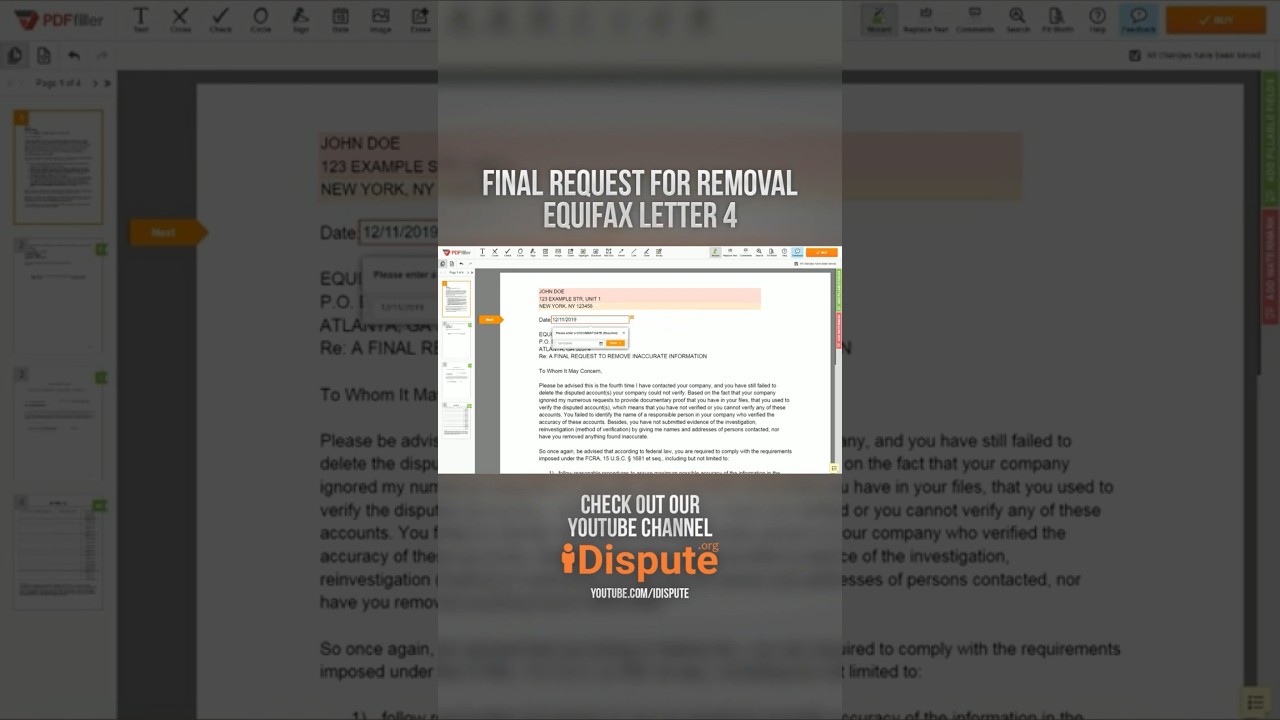 Equifax Final Dispute & Demand Letter – Fix Credit Report Errors (4th Round)