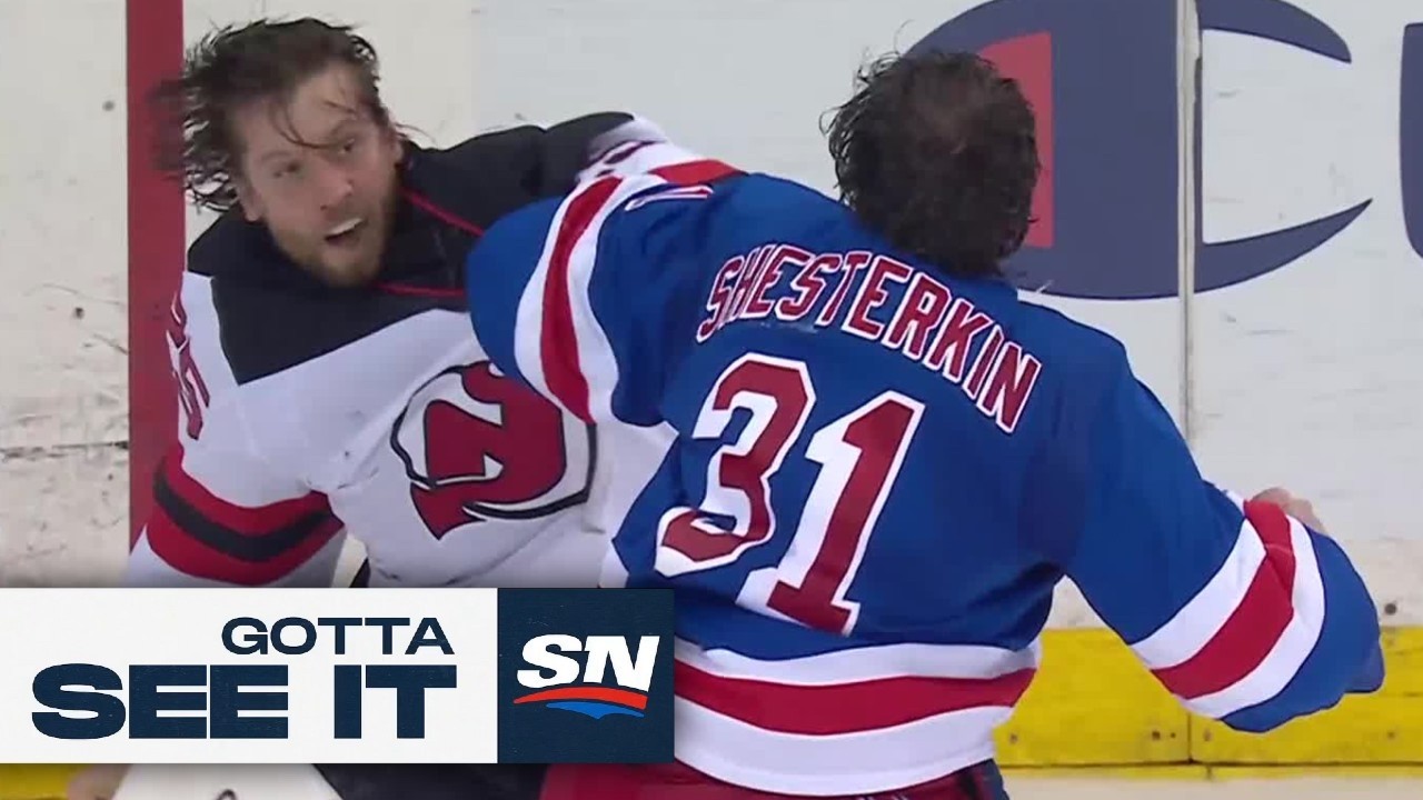 GOTTA SEE IT: Igor Shesterkin And Jacob Markstrom Square Off For UNREAL Goalie Fight