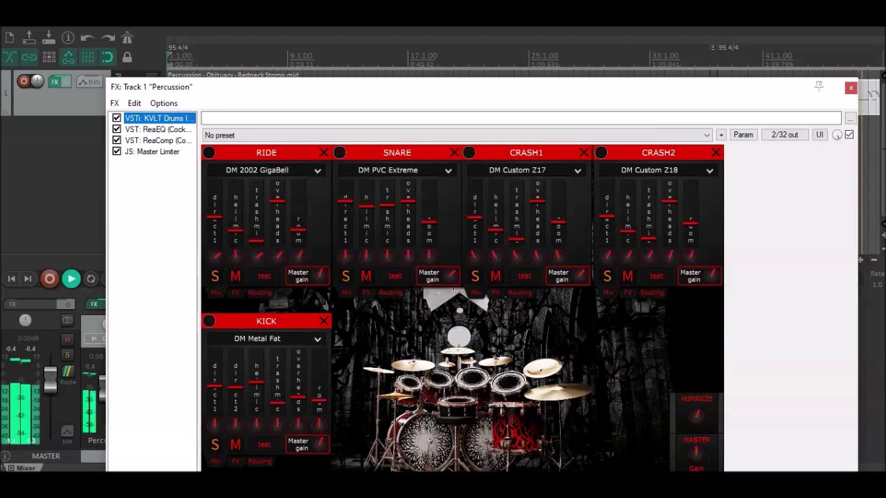 KVLT Drums 2 Old School Death Metal + Obituary Redneck Stomp Drum Track