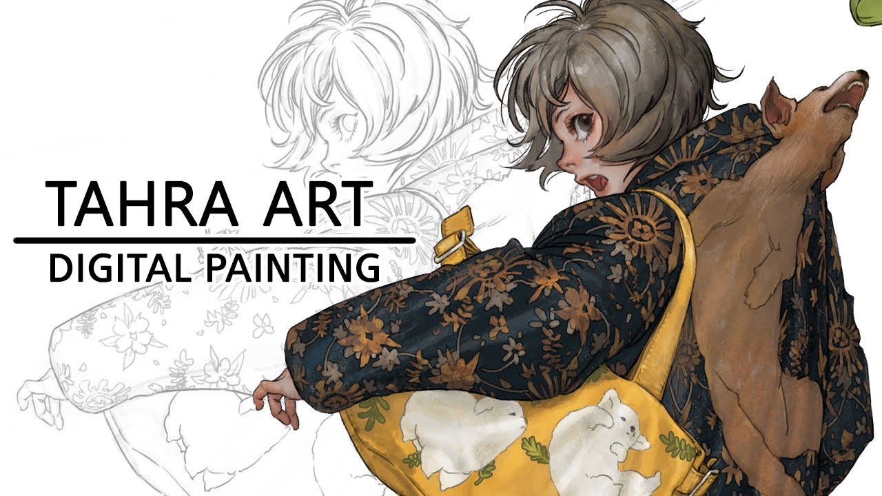 Walking with Dogs Digital painting video Tahra art 디지털 페인팅