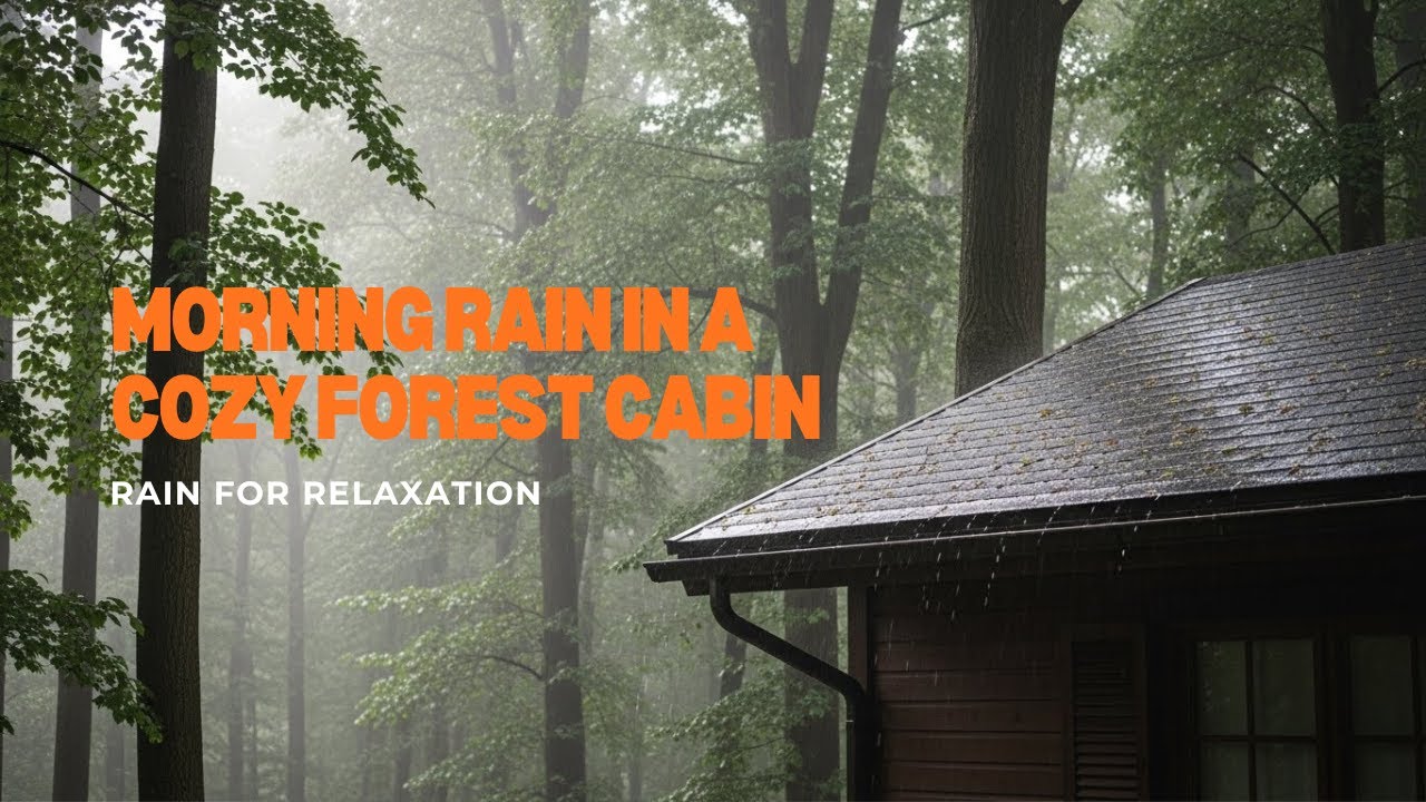 Morning Rain in a Cozy Forest Cabin | Rain Sound for Relaxation