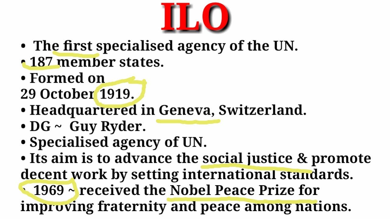 ILO ~ International Labour Organisation