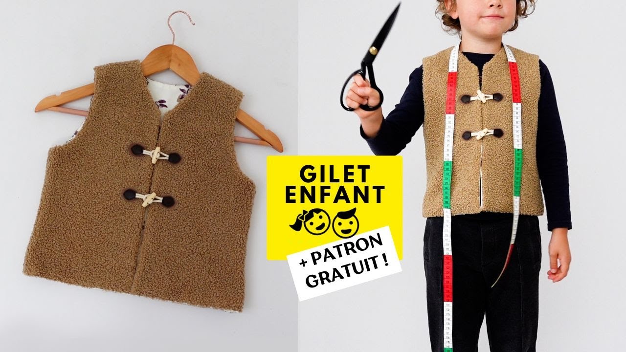 Coudre un gilet sans manche pour enfant + patron gratuit !