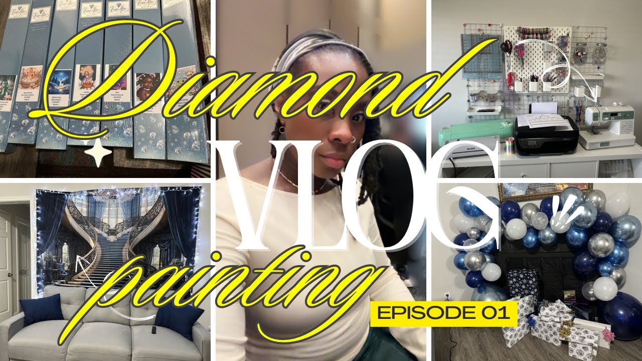 My First Diamond Painting Vlog: Ep.1 Real life as a diamond painter! #diamondpainting #vlog 