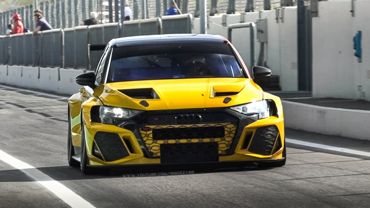 3 x Audi RS3 LMS TCR 2022 Testing at Monza: Practice Starts, Accelerations & Sound!