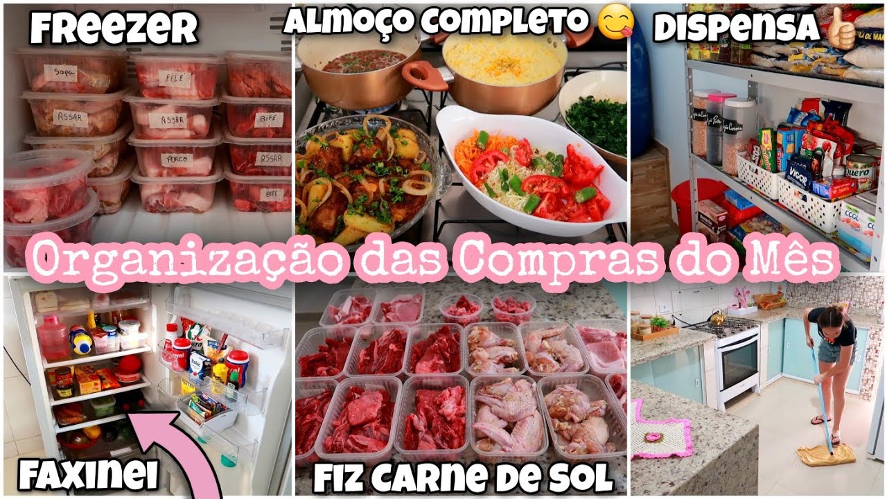 Organização das Compras | Faxina na Geladeira e Dispensa | Carnes Organizadas | Almoço Delícia 😋