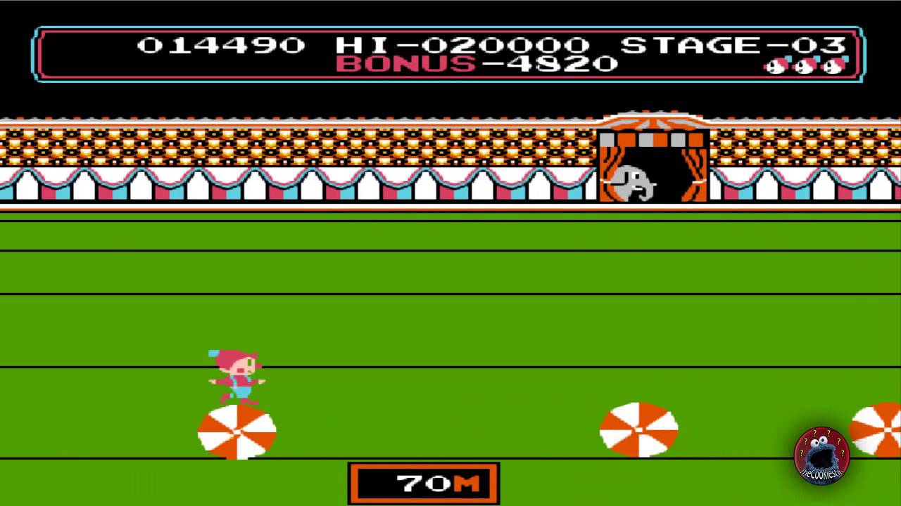 Circus Charlie all 5 levels (1986) NES