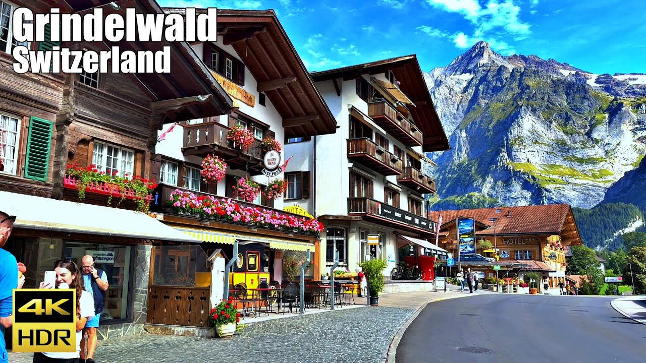 Summer Walk Around Grindelwald🇨🇭Most Beautiful Villages of Switzerland [4K HDR]