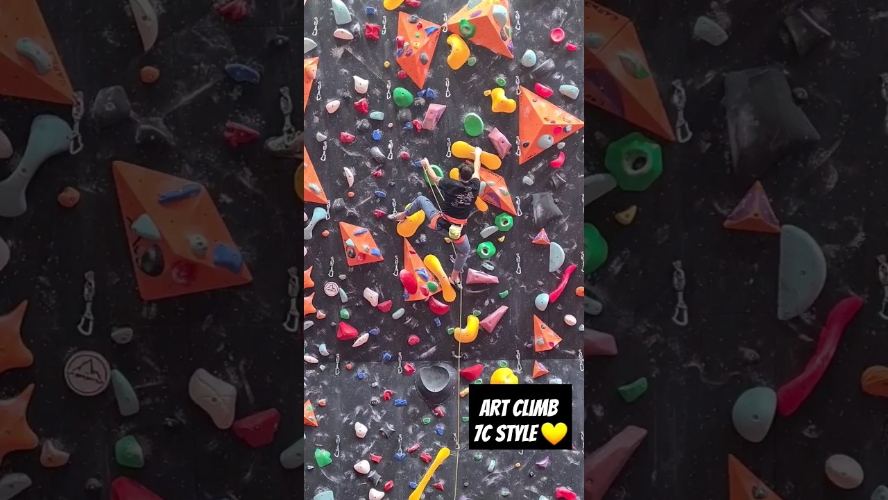 ART CLIMB - 7C STYLE 💛  #climbing #arrampicata #trainhard