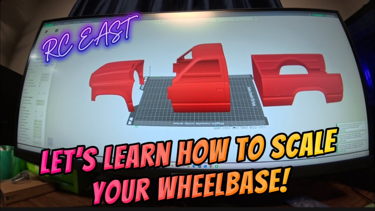 Как масштабировать колесную базу при печати корпуса радиоуправляемой модели на 3D-принтере. #rc #...