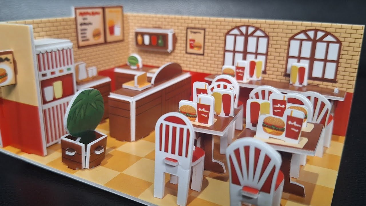 DIY merakit coffee house 🍟🍔 #diy 