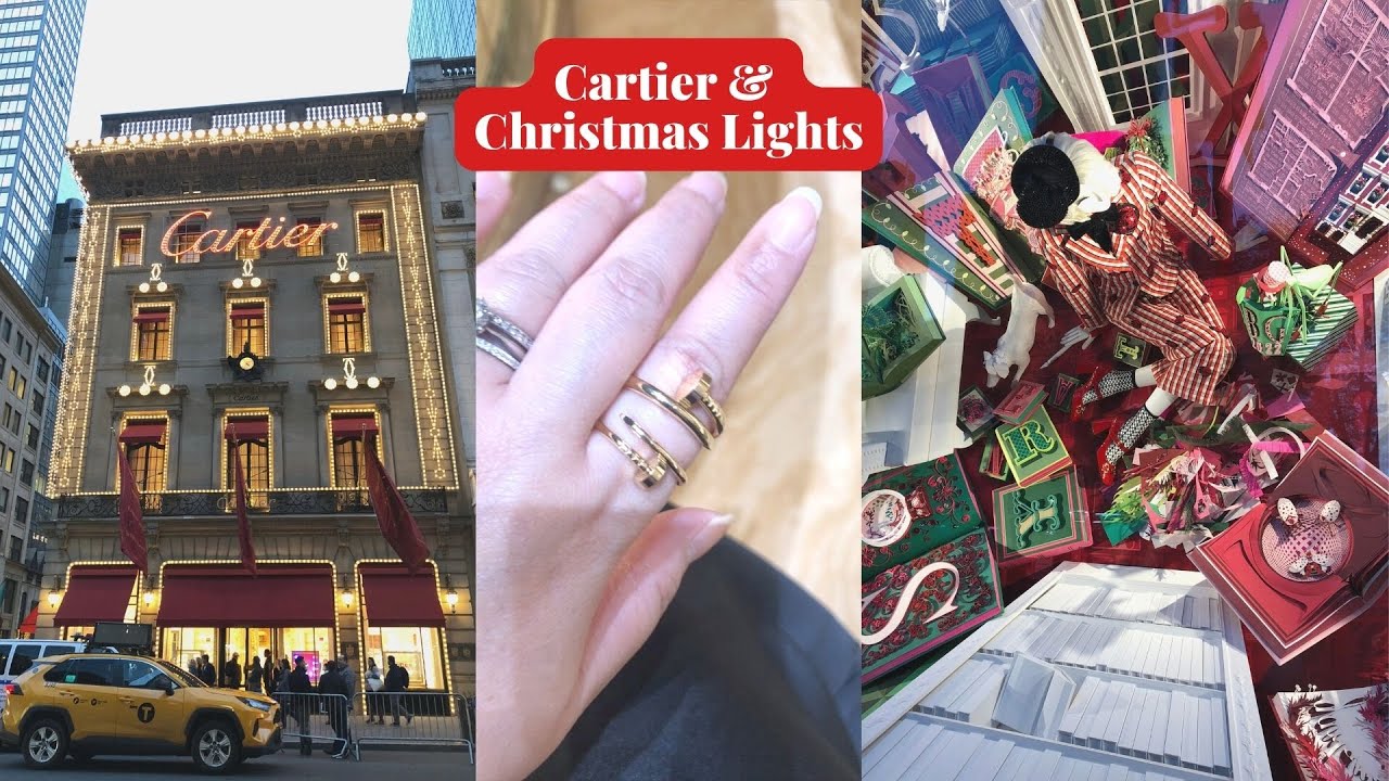 Cartier Mansion New York and Christmas Lights on Fifth Avenue