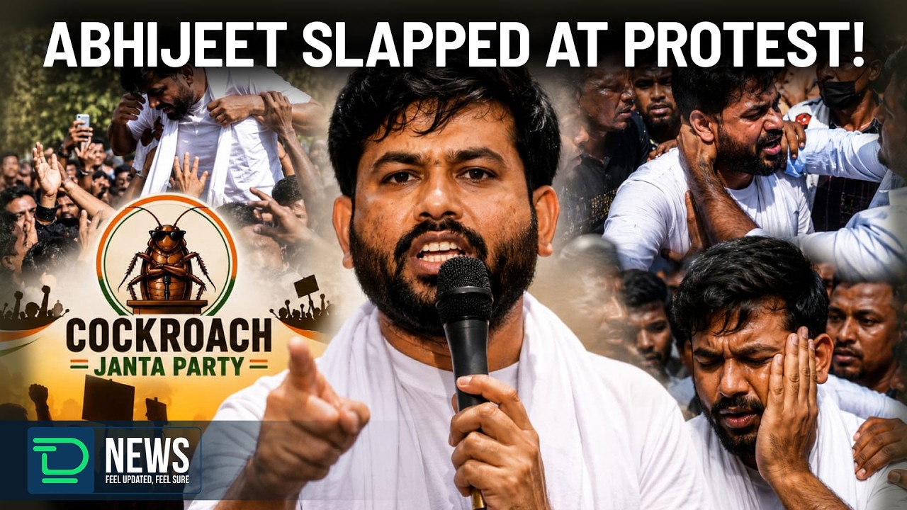 Cockroach Janta Party Leader Abhijeet Slapped During Jaipur Protest 2 Arrested | #DeafNews