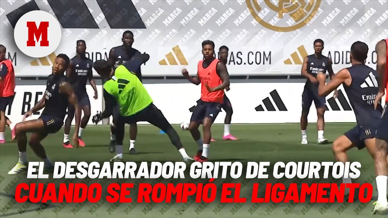 &iexcl;Desgarrador! El momento exacto en el que Courtois se rompi&oacute; el ligamento cruzado I MARCA
