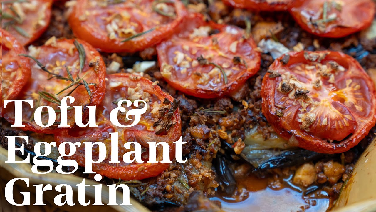 THE BEST WAY TO USE FROZEN TOFU 🤤 - Mediterranean Tofu and Eggplant Gratin w/ a *SECRET INGREDIENT*