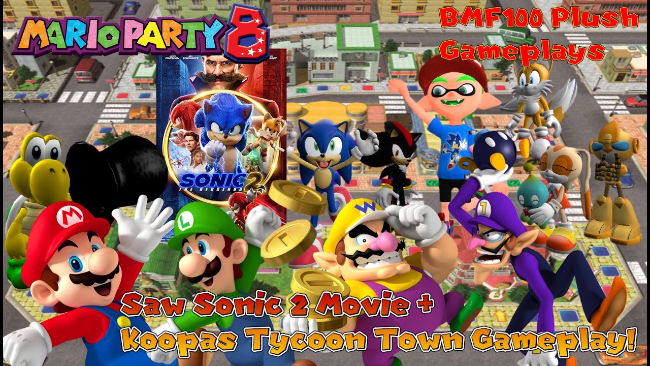 BMF100 Plush Gameplays: Finally Watched Sonic 2 Movie + Mario Party 8 Koopa's Tycoon Town Gameplay!