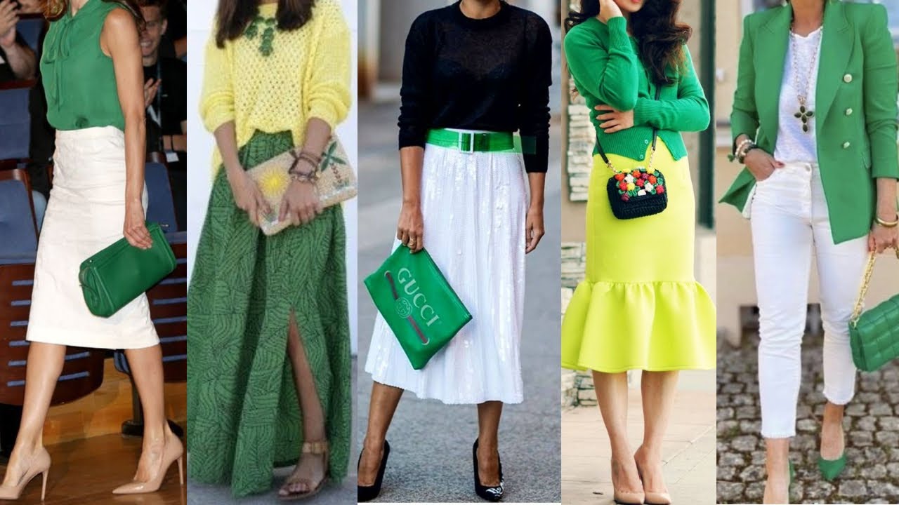 Conjuntos y COMBINACIONES de ROPA en DISTINTOS TONOS y MATICES del COLOR VERDE