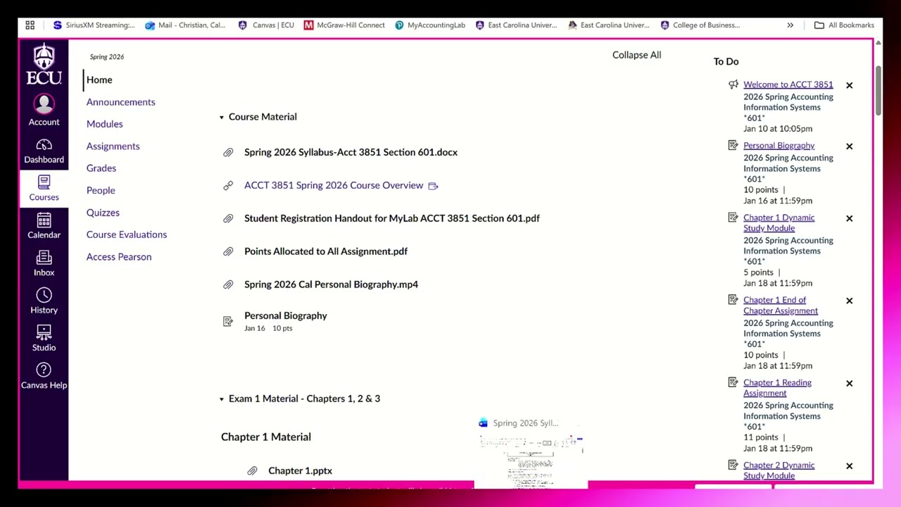 Spring 2026 ACCT 3851 Course Overview