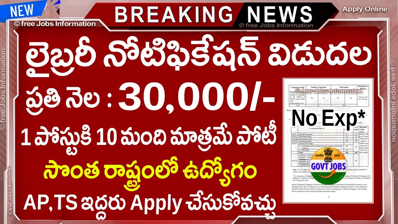 🚨 లైబ్రరీ నోటిఫికేషన్ విడుదల | Latest Govt Jobs | Library Notification 2026 | IIT New Job Search