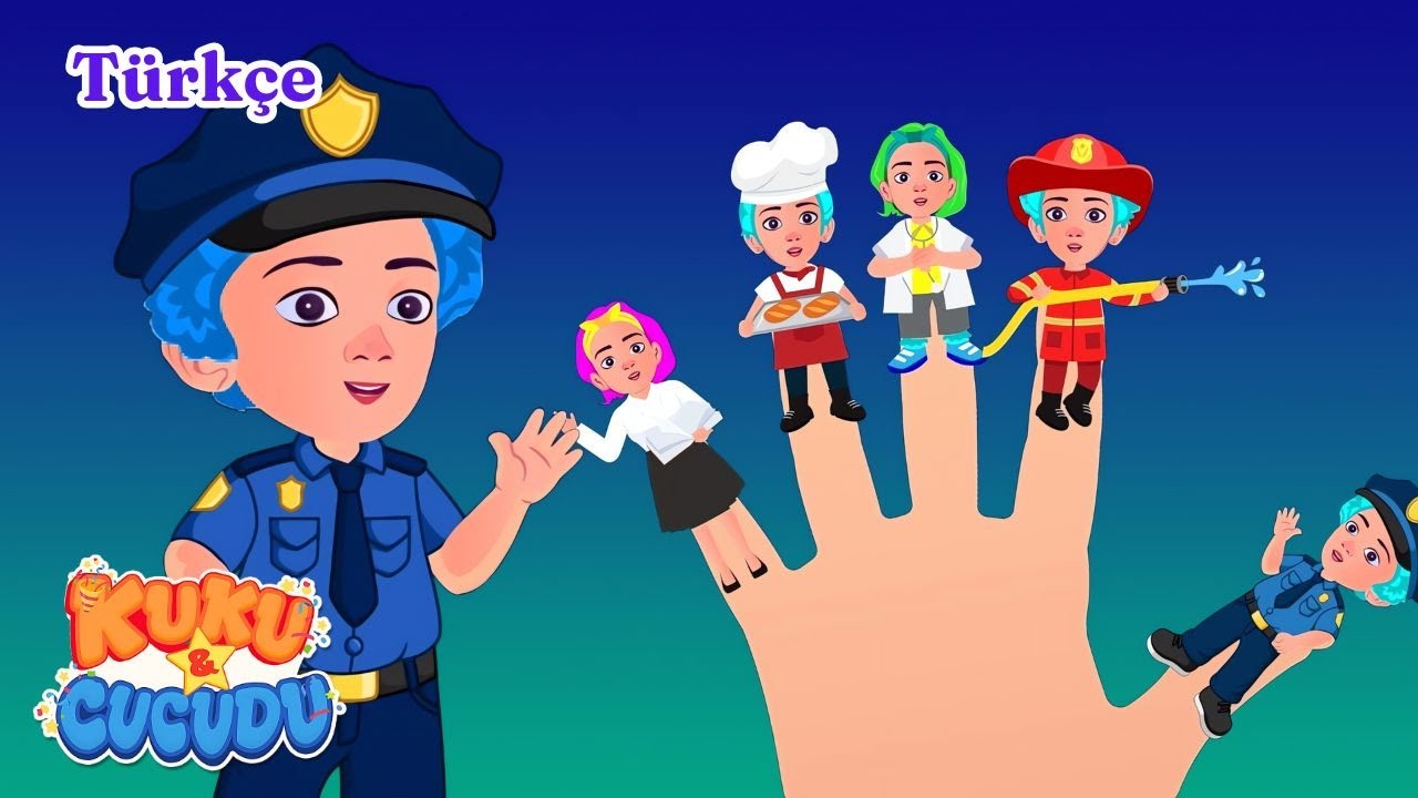 Meslekler Parmak Ailesi 👮&zwj;♀️👨&zwj;🚒 | Eğitici T&uuml;rk&ccedil;e &Ccedil;ocuk Şarkısı &ndash; Kuku ve Cucudu