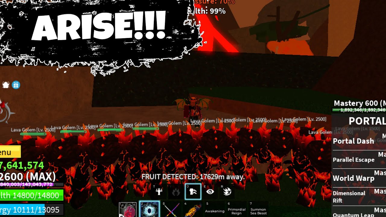 SOLOED  Volcano Event using PORTAL FRUIT - Blox Fruits