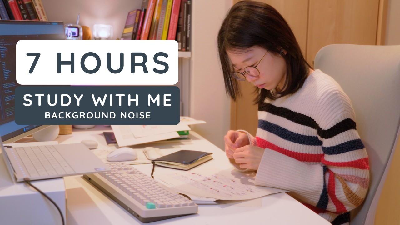 let's study for 7 hours・background noise・pomodoro 50-10・ft. Nuphy Node100 ⌨️