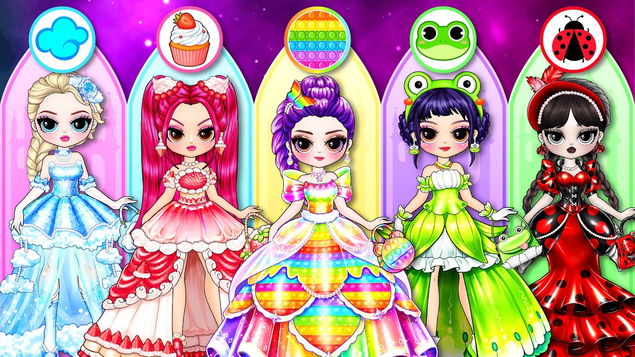 Huntrix & Elsa Try New Prom Dress Fashion! | Best DIY Fashion Paper Dolls