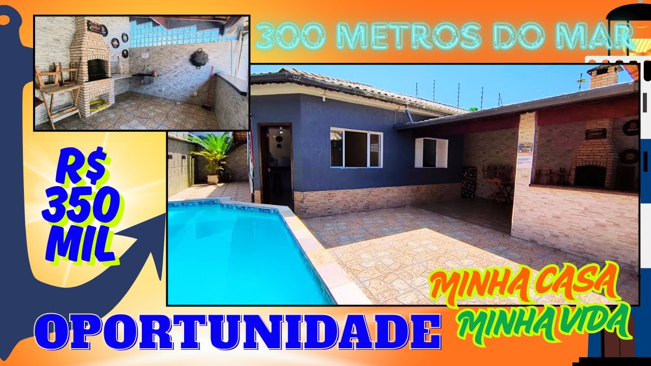 Ref. 607 - BAIXOU O VALOR - Casa com 2 dorms a 200 METROS DO MAR com PISCINA e MOBILIADA em Itanhaem