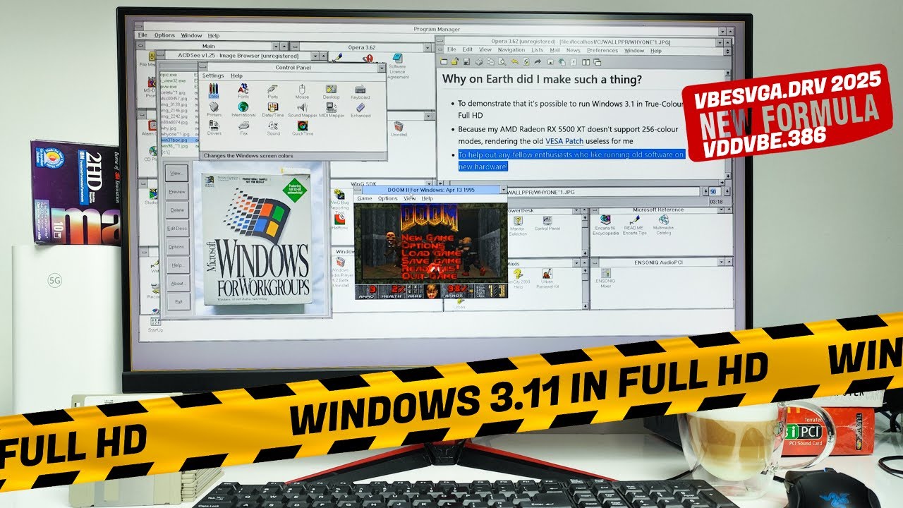 Windows 3.1 в HD?! Поддержка современных графических процессоров с новым драйвером VBESVGA 2025 г...