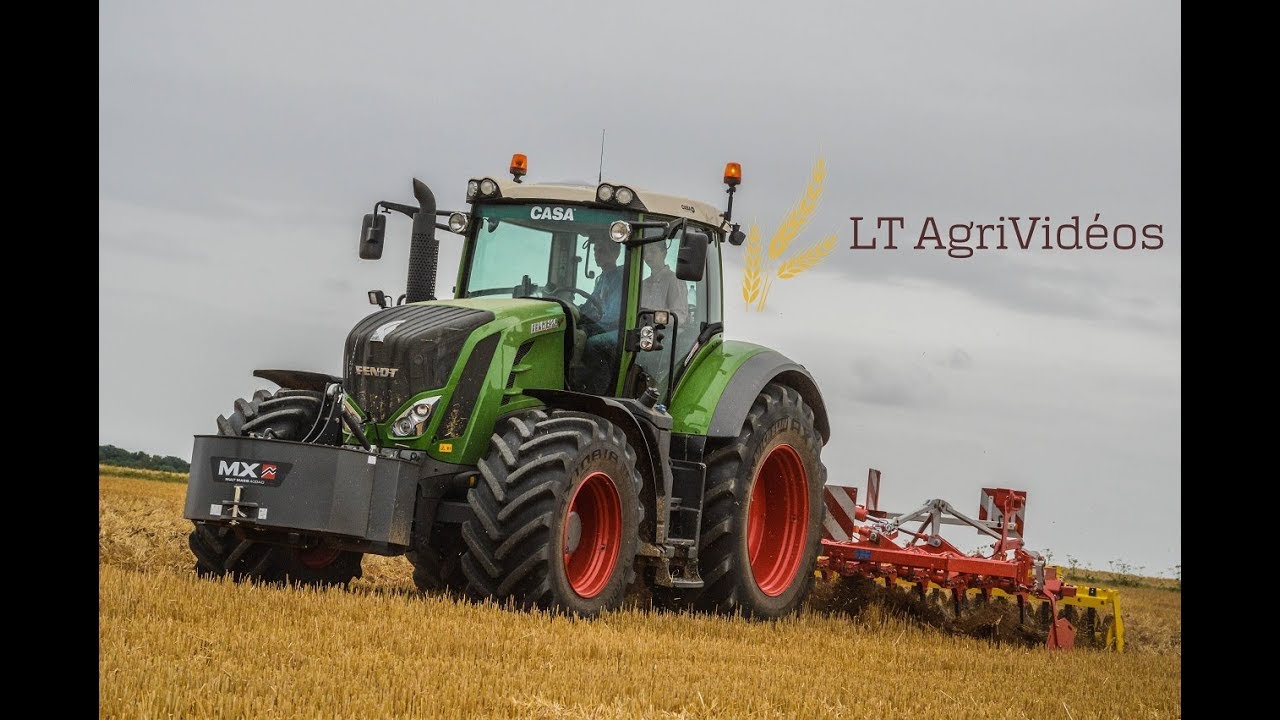 Fendt 826 Vario et Pöttinger Synkro 5030 au déchaumage des blés | LT AgriVidéos