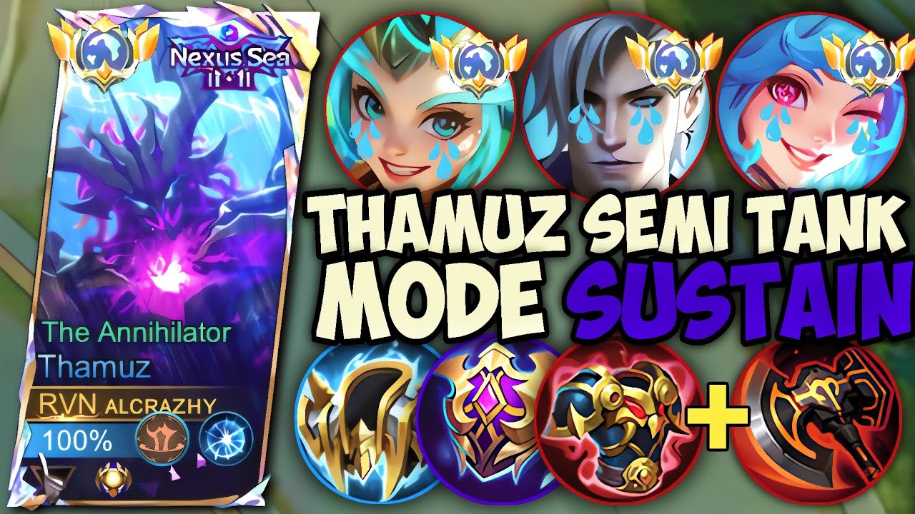 THAMUZ SOLO RANK MODE SEMI TANK LAWAN CICI ‼️GAMEPLAY TOP GLOBAL THAMUZ - MLBB