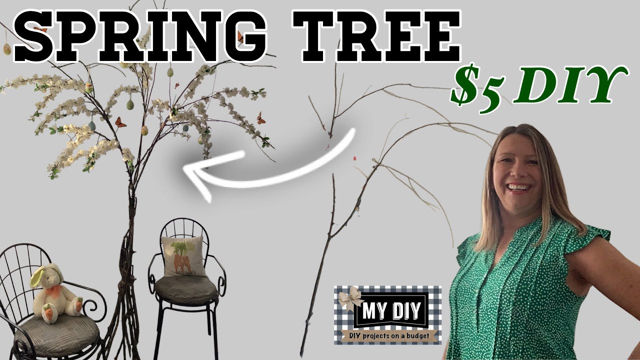 HOW TO MAKE A SPRING TREE | CHERRY BLOSSOM TREE DIY | EASTER TREE | ON THE BUDGET!