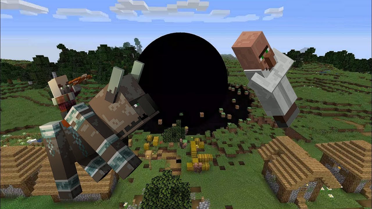 VILLAGE VS BLACK HOLE - MINECRAFT