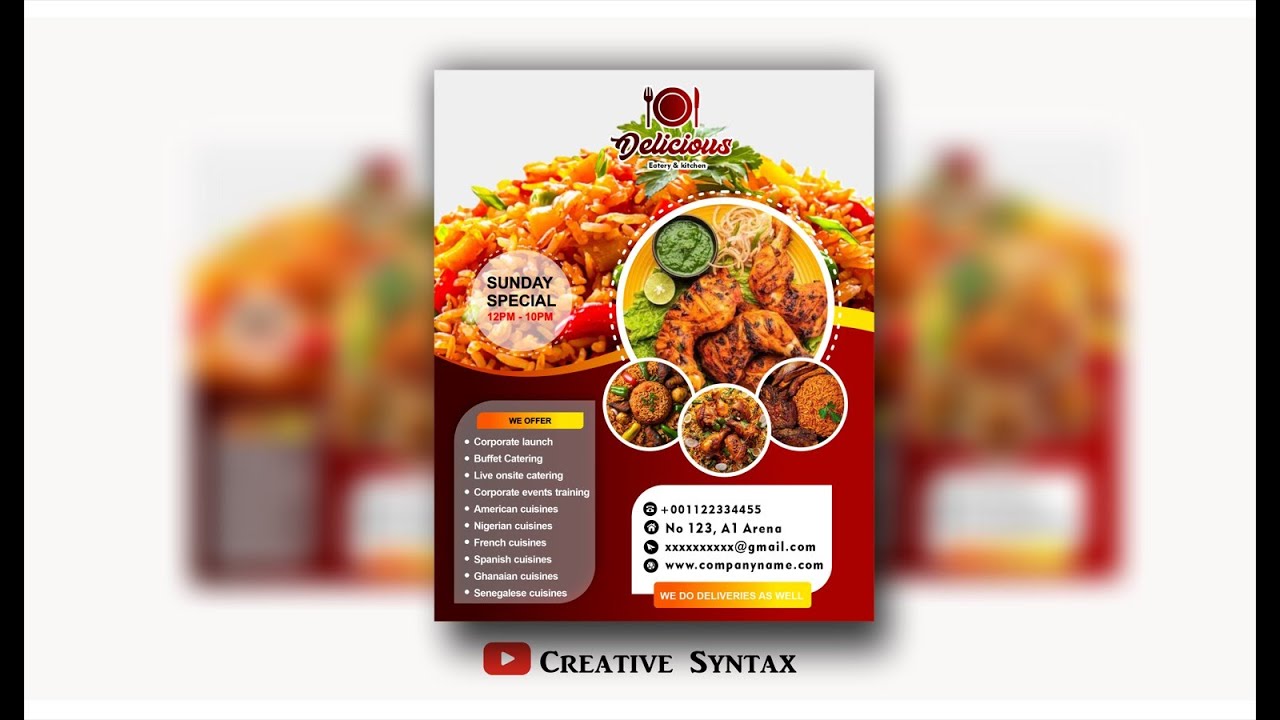 Professional Restaurant Flyer Design in CorelDRAW, US Print Standards