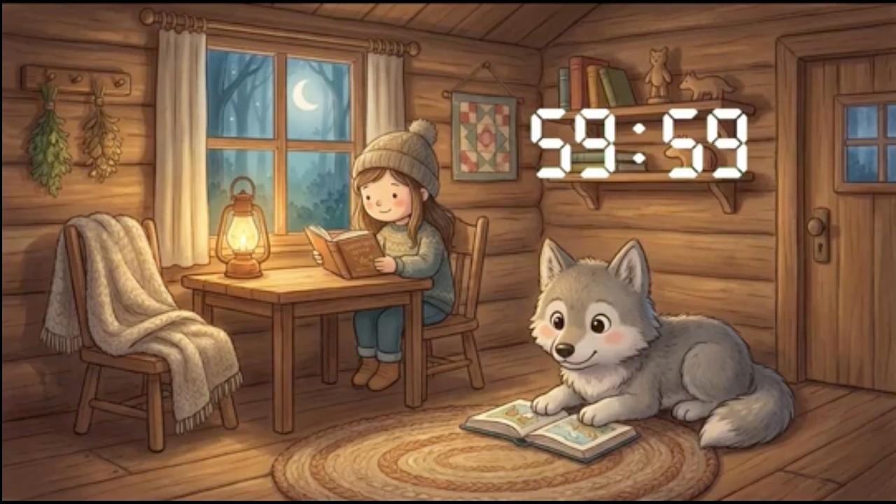 60 Minute Reading Timer for Kids | Cozy Wolf Storytime