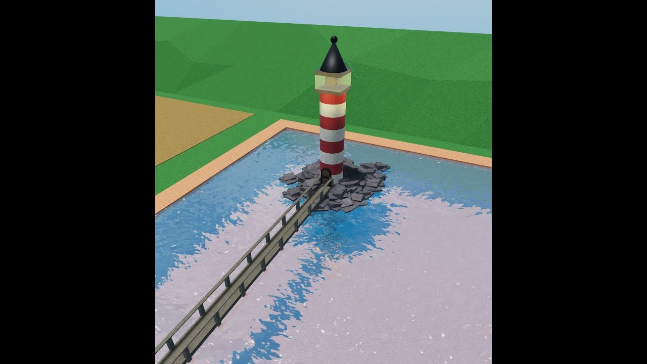 Building A Seaside Part 1 | theme Park Tycoon 2 | TPT2 | Roblox | Beach | Sand | Lighthouse