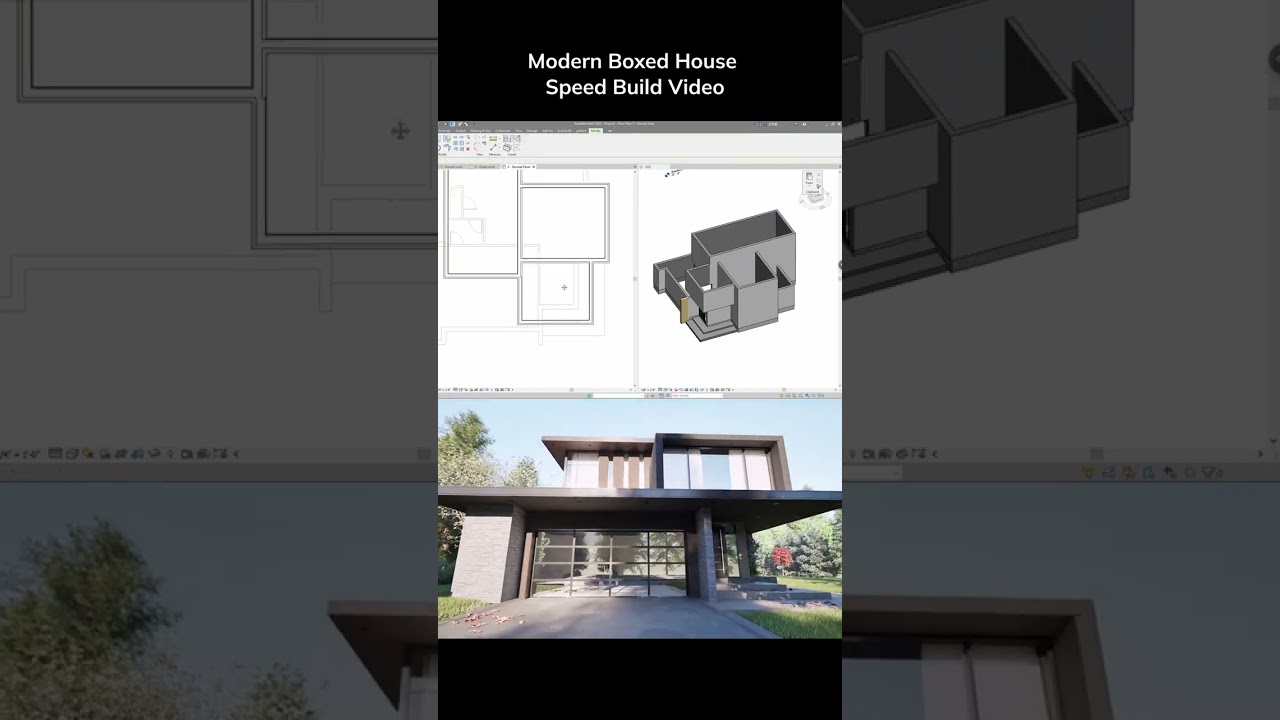 Modern Boxed House Speed Built Using Revit & Twinmotion, Full video on YouTube #architecture #revit