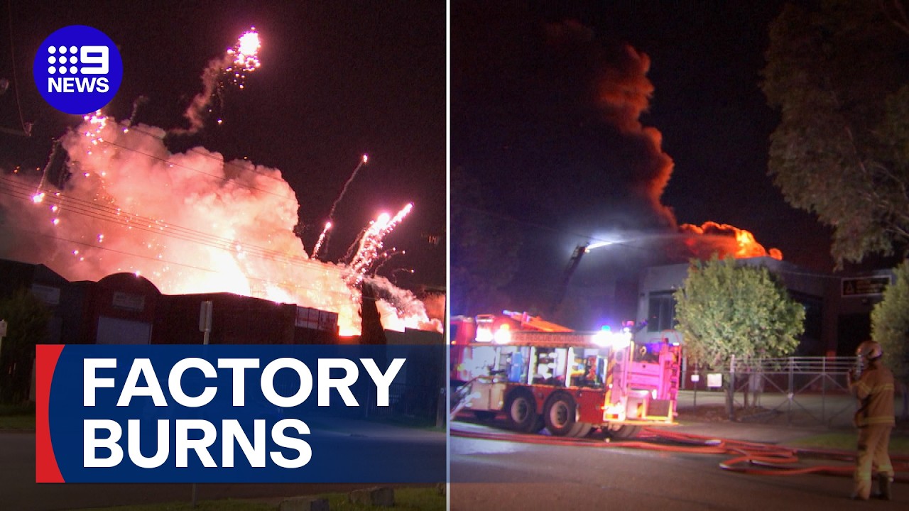 Explosions rock Melbourne&rsquo;s north as fire destroys chemical factory | 9 News Australia