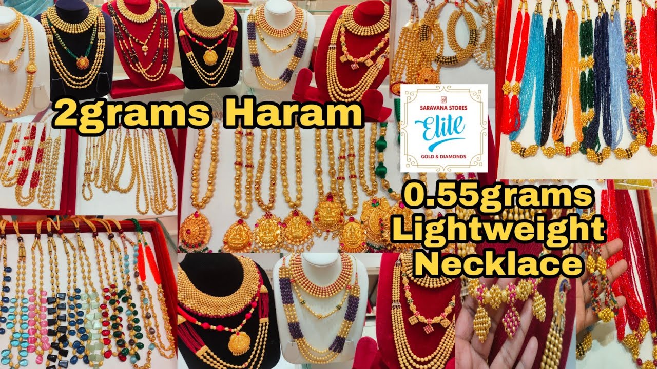 0.55grams Lightweight Necklace/2grams Lightweight Haram/wax Ball Gold Jewellery