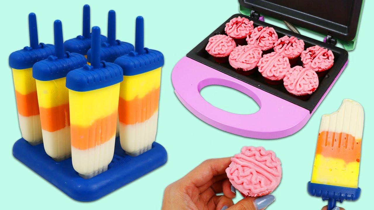 Making Candy Corn Pudding Popsicles And Mini Brain Cupcakes!
