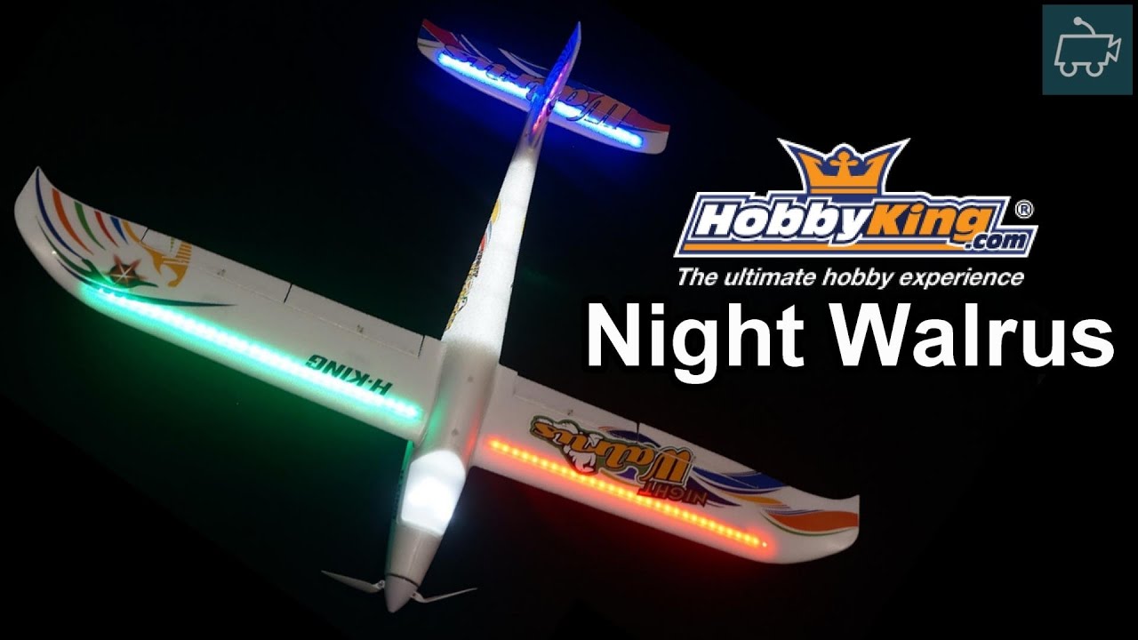 HobbyKing Night Walrus RC Glider with LED LIGHTS! Out of Box