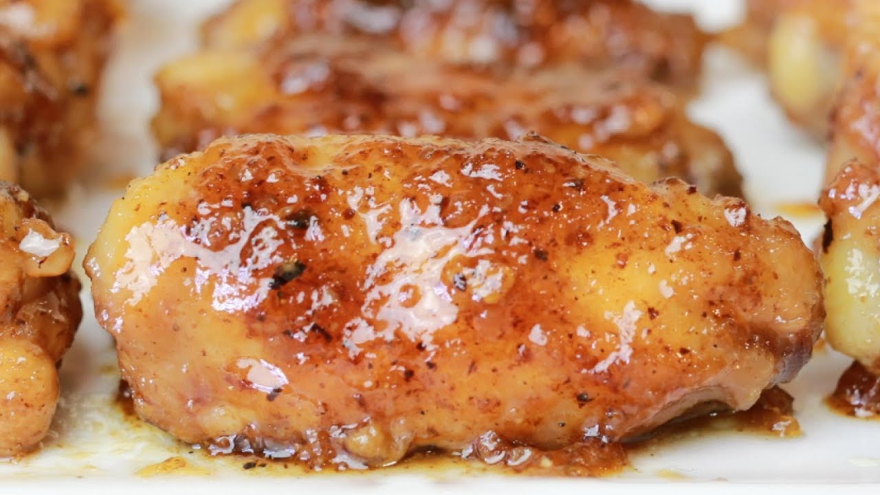 Alitas de pollo glaseadas con miel
