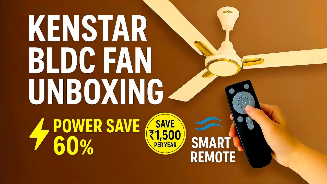 Распаковка вентилятора Kenstar BLDC 🔥Экономия энергии 60% ⚡ Умный пульт ДУ 💨 #bldcfan