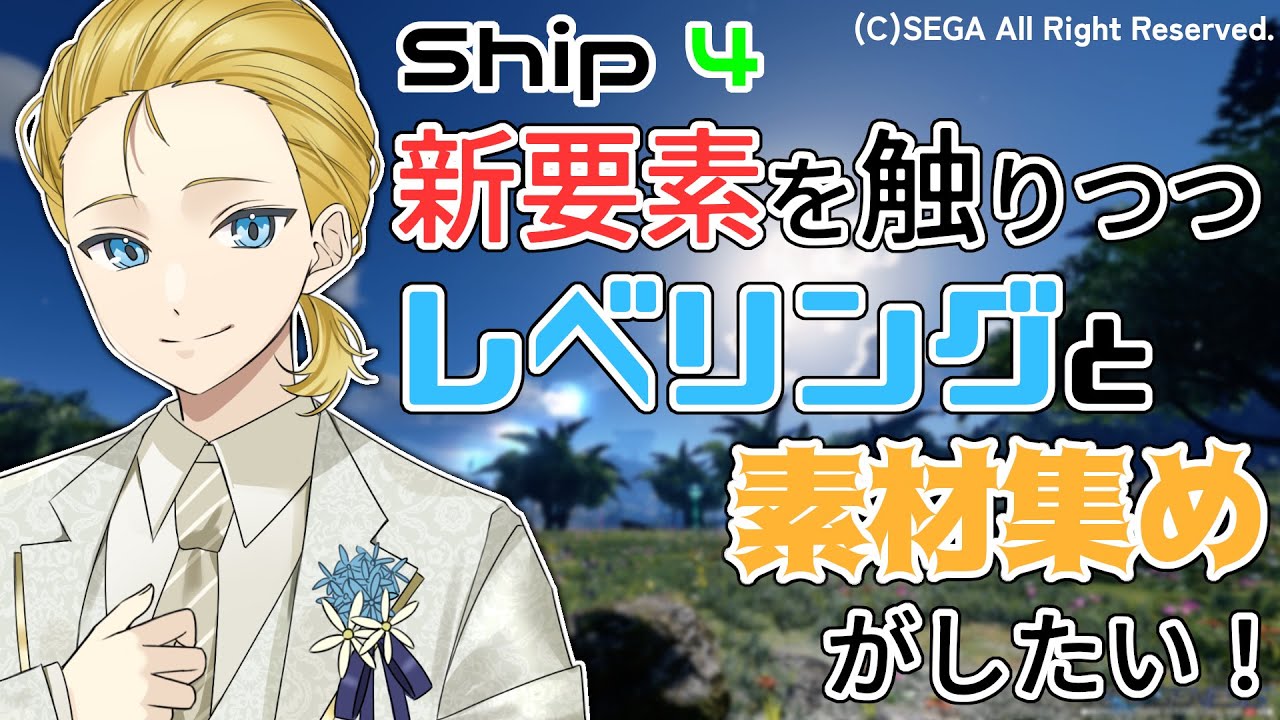 【 ship4 】新要素触りつつ、レベリングと素材集めがしたい！金策と素材集めと…。癒やしのお兄さんが雑談しながら遊ぶぞ！ #男性Vtuber #vtuber #pso2ngs