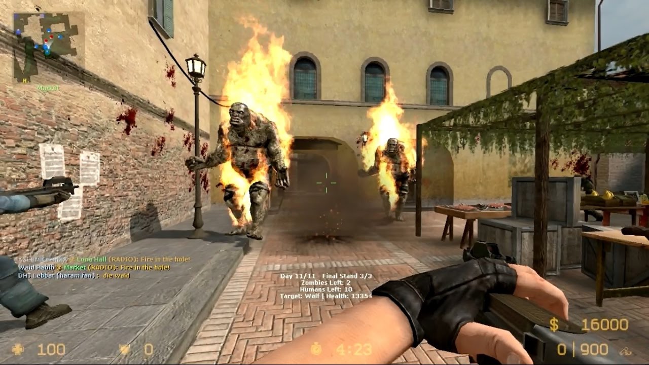 Counter-Strike Source Zombie Riot on map cs Italy all days and BOSS Gameplay