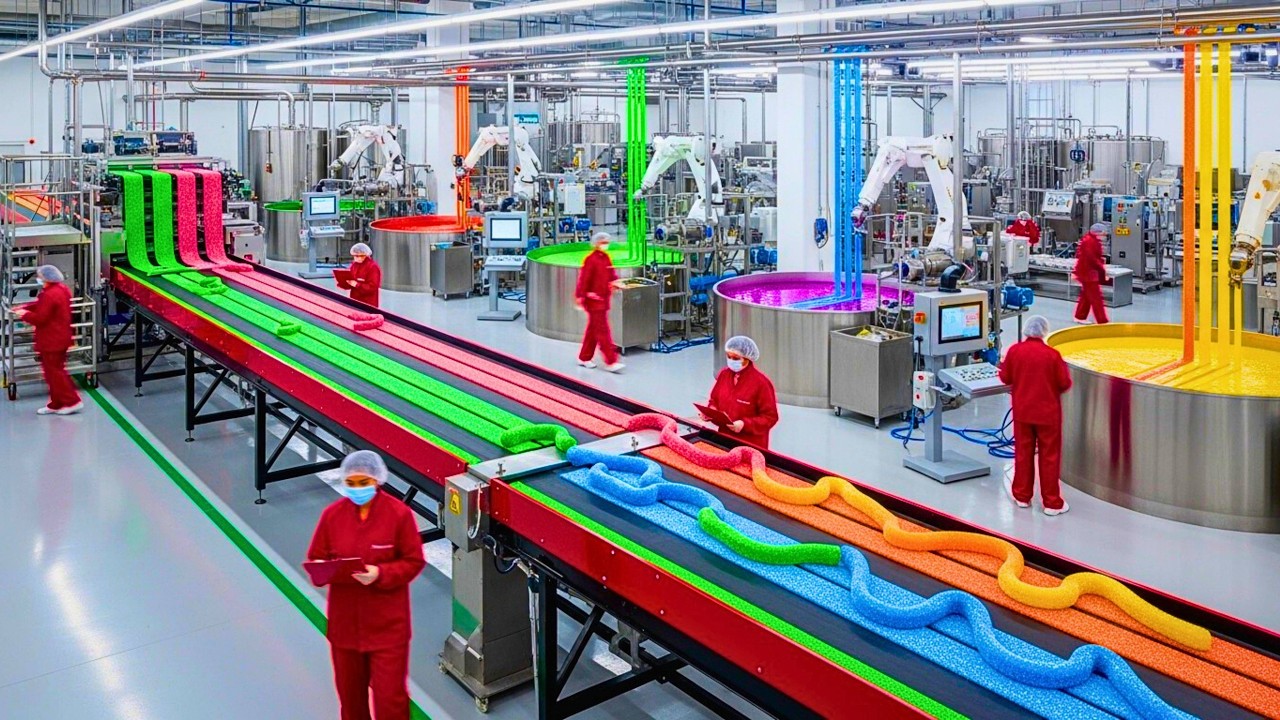 Inside the Giant Sugar Factory: Sour Rainbow Belts (Full Process)