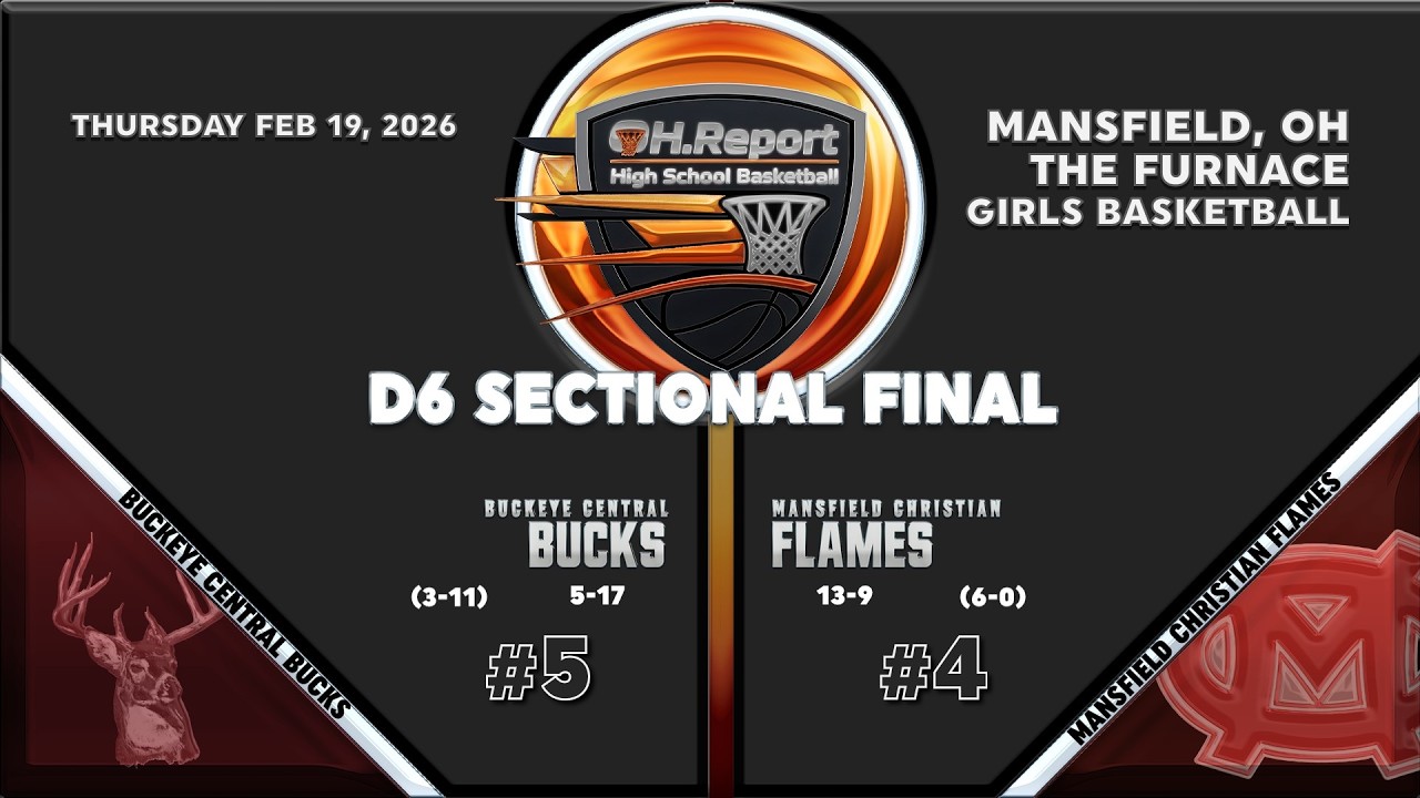 #5 Buckeye Central (5-17) @ #4 Mansfield Christian (13-9) - D6 Sectional Final Girls Hoops