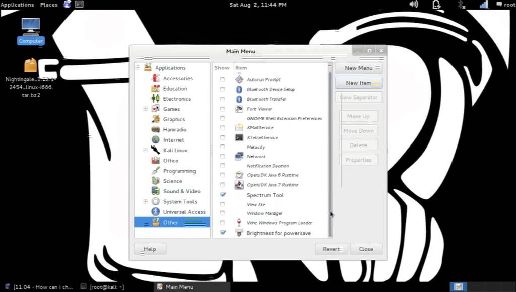 brightness control in kali linux
