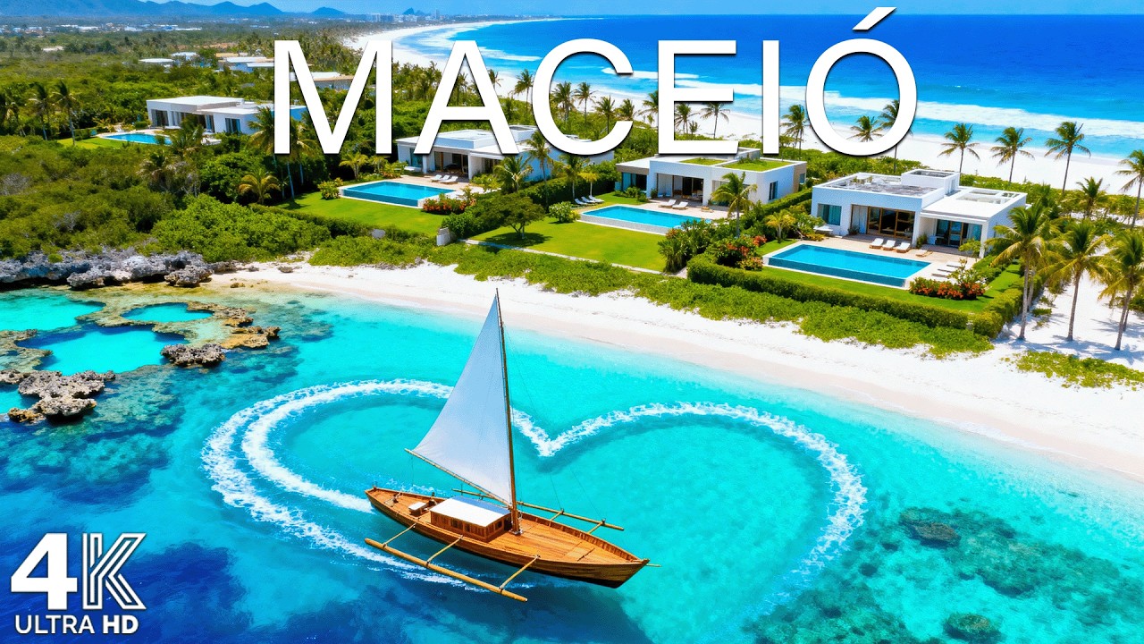 [4K] Maceió 🇧🇷 Crystal Clear Shores, Tropical Lagoons & Golden Coastlines • Deep House Aerial Escape