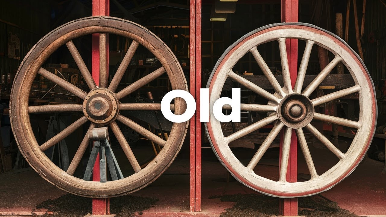 Repairing Two Antique Wagon Wheels | Reclaimed Wood DIY Project